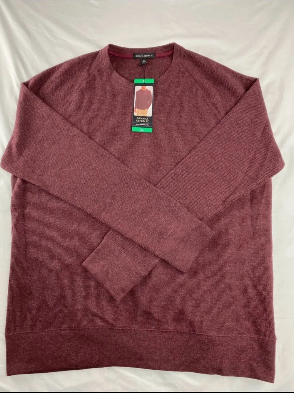 Banana Republic Men's Crewneck Lightweight Sweater Red Burgundy Size XL NWT